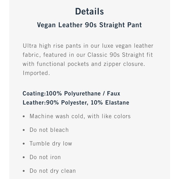 A&F Curve Love 90s Straight Leather Pant - Picture 5 of 5